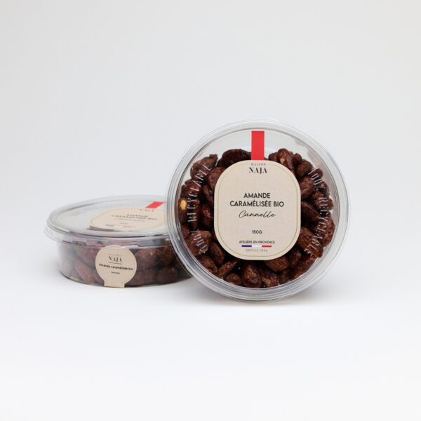 Amande bio caramélisée cannelle - Petite barquette 150g