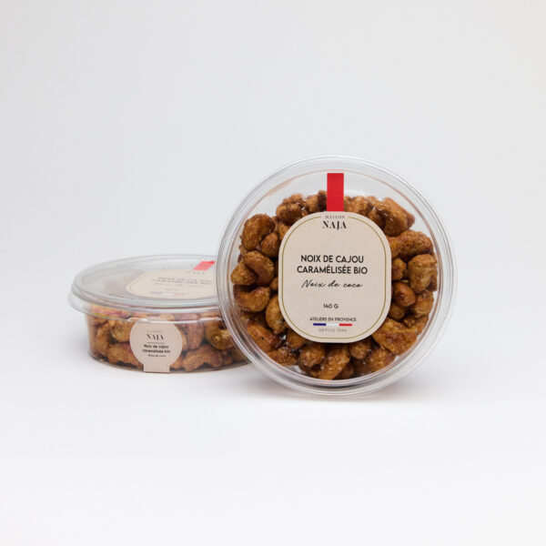 Noix de cajou bio caramélisée noix de coco - Petite barquette 140g_
