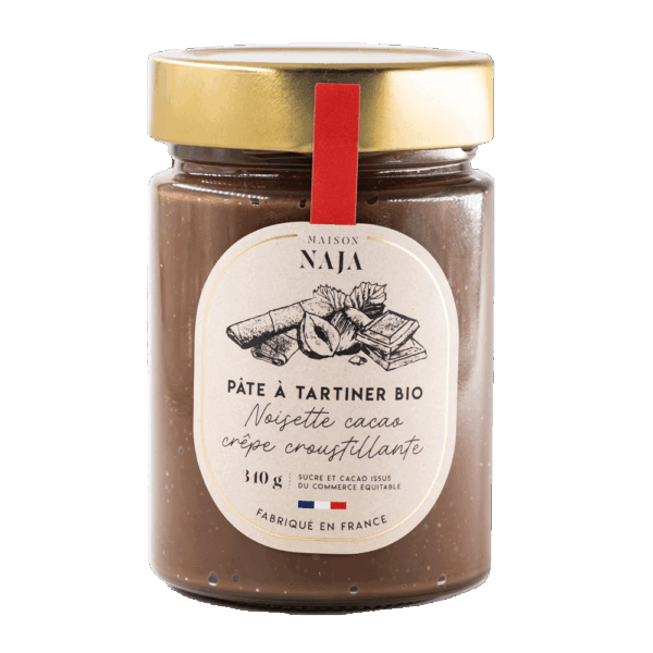 Pâte à tartiner noisette cacao crêpe croustillante