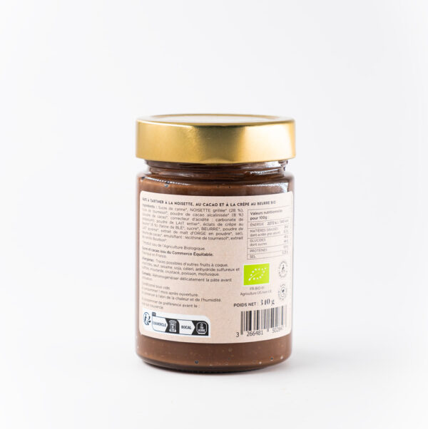 Pâte à tartiner noisette cacao crêpe croustillante