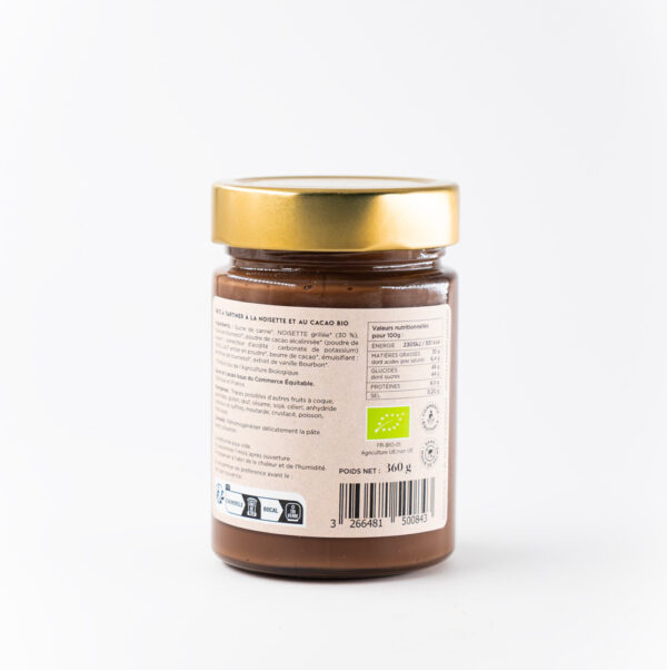 Pâte à tartiner bio noisette cacao