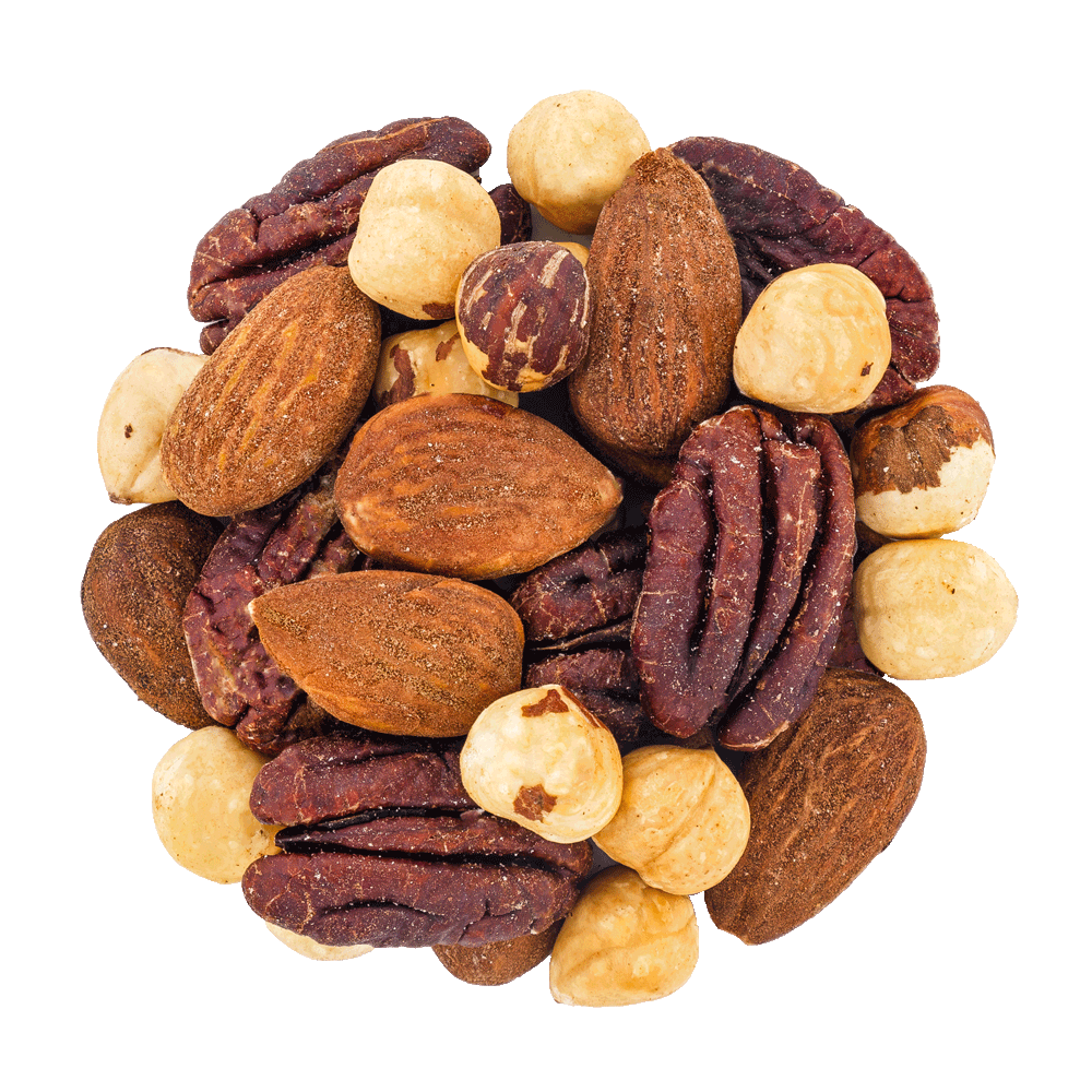 melange grillé sans sel trois noix bio amande, noisette, noix de pécan