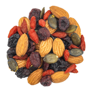 melange sportif tyrol bio amande, cranberry, graine de courge, baie de goji, raisin