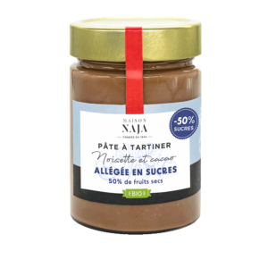 pate à tartiner bio noisette chocolat allégée en sucre
