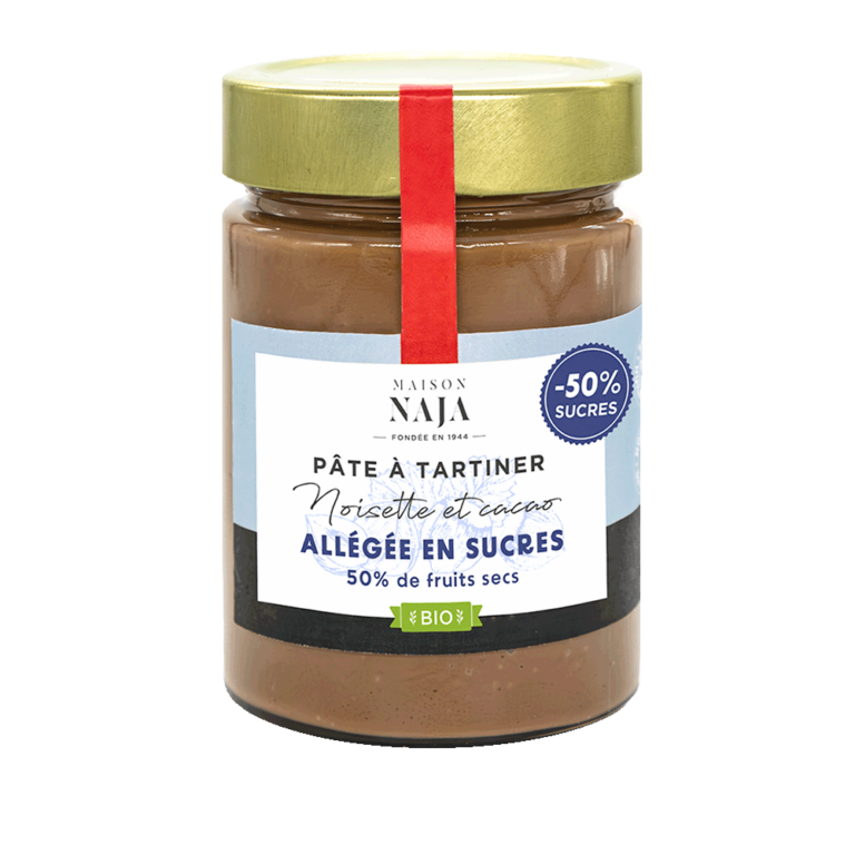 pate à tartiner bio noisette chocolat allégée en sucre