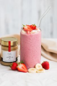 smoothie fraise banane amande - maison Naja