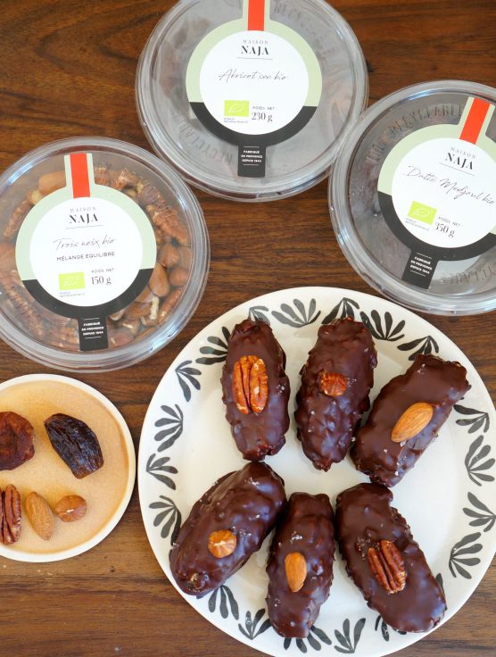 Barres crues aux fruits secs et chocolat