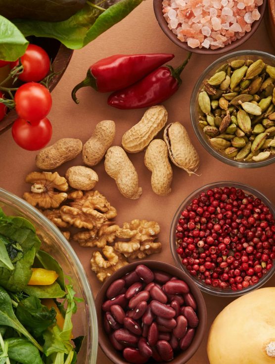 Fruits secs et légumes régime végétalien