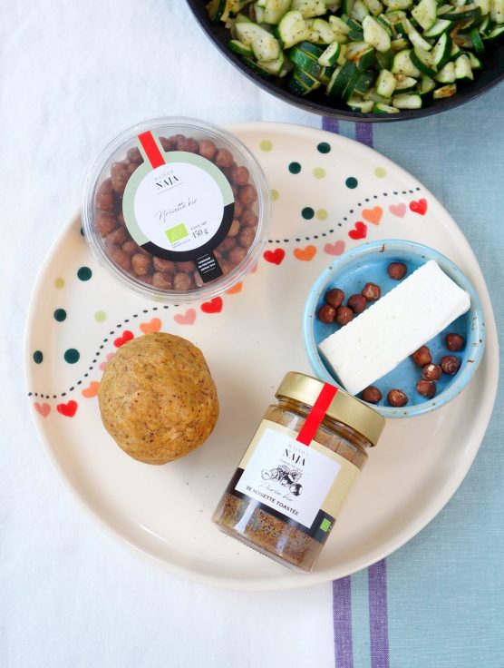 Ingrédients quiche courgette noisette